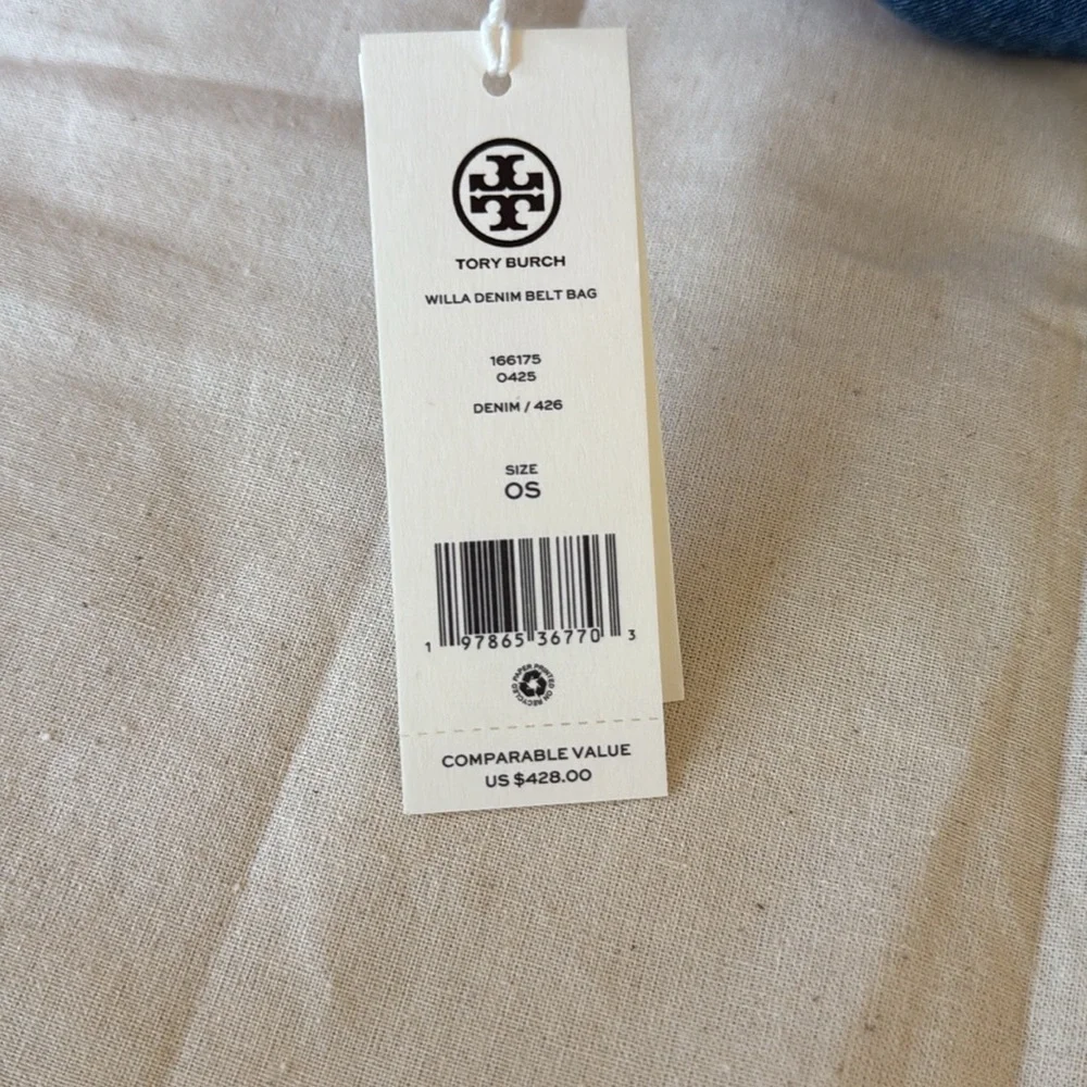NWT tory burch , willa denim belt bag jeans Tory Crossbody Bag